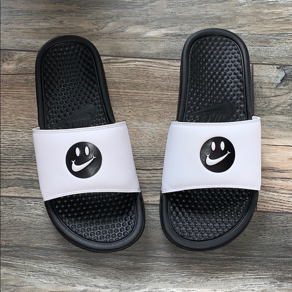 smiley nike slides